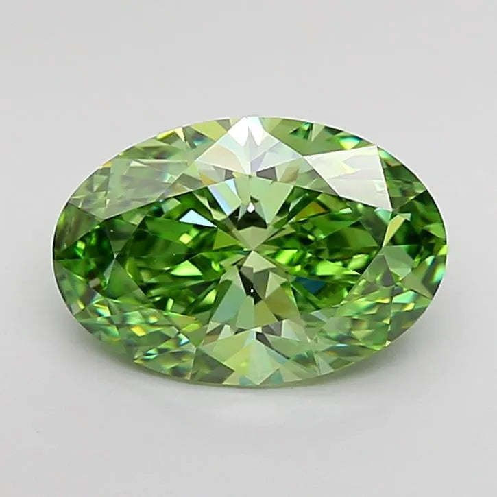 2.23ct Oval Lab Grown Diamond (Colour Fancy Vivid Green, Clarity VVS2, IGI Certified)