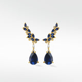 Veto Raindrop Earrings with Blue Sapphire and Diamond