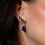 Veto Raindrop Earrings with Blue Sapphire and Diamond