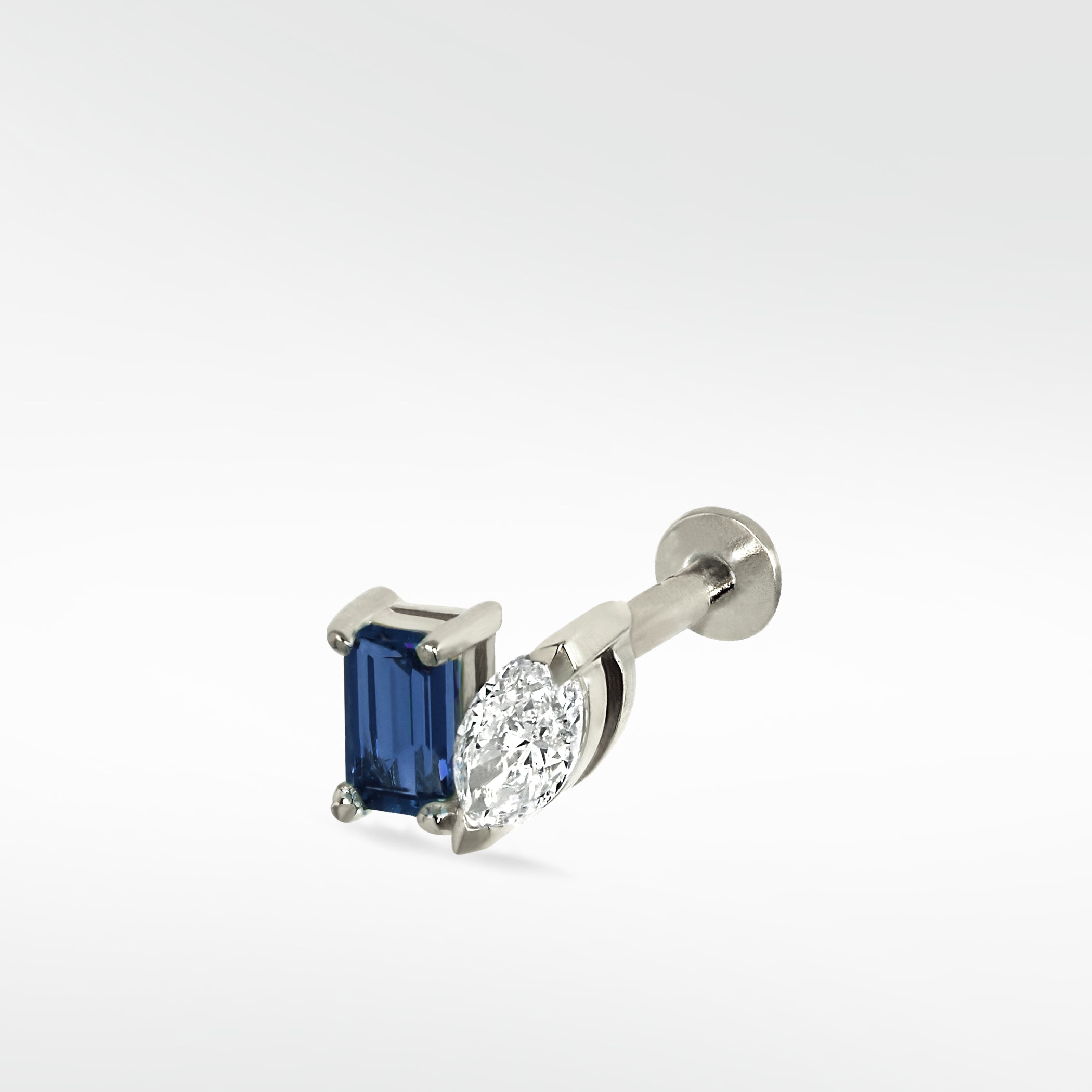 Veto Lux Blue Sapphire and Marquise Stud