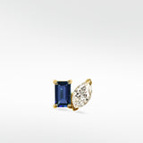 Veto Lux Blue Sapphire and Marquise Diamond Stud