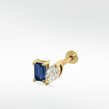 Veto Lux Blue Sapphire and Marquise Diamond Stud