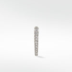 Side view of the Lark & Berry Modernist Pave Hoop in 14k gold, showing a brilliant row of graduating diamonds.