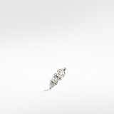 Trio Stone Diamond Crawler Stud Earring