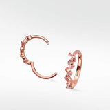 Veto Sapphire and Diamond Large Hoop in Rose Gold
