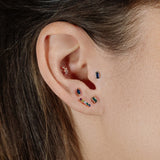 Sapphire Baguette Stud Earring